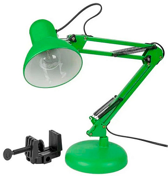 Настольная лампа GTL-037 зеленый на основ + струбцина 2в1 