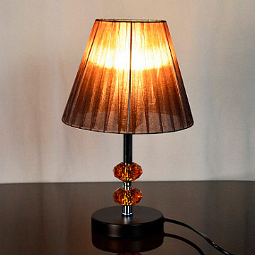 Настольная лампа РОСТОК 2050+139 черный/коричневый абажур h35 см 1x60W E27 DUO19