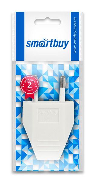 Вилка Smartbuy плоская белая 2,5А 250В (SBE-2.5-P06-w)