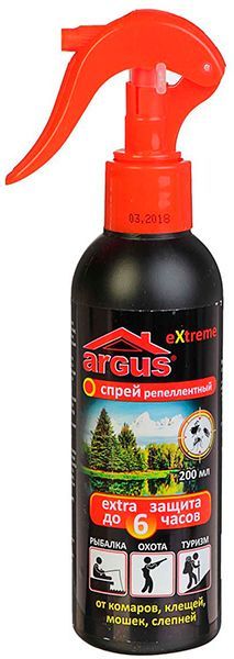 Лосьон-спрей ARGUS EXTREME от комаров д/рыбалки и охоты 6ч. 200мл. A-15