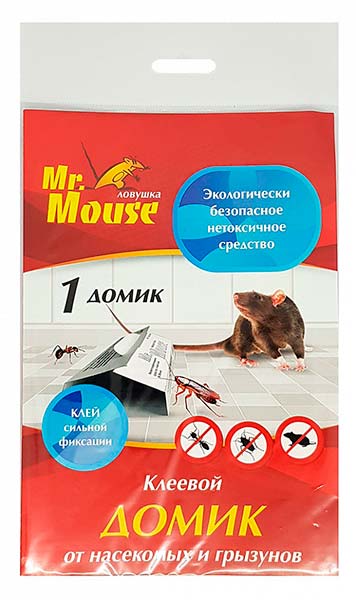 Мыши Mr.Mouse клеевая ловушка-домик 1шт.