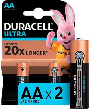 Батарейки DURACELL UltraPower AA 2шт LR6-2BL 