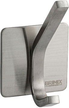 Крючок BRIMIX 2-ой на планке, нерж, б/сверления 536