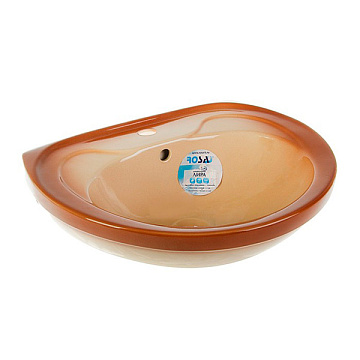 Умывальник ROSA ЛИРА с отверстием КОРИЧНЕВЫЙ