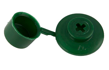 Шайба кров. c колпачком d 24 мм зеленая пром (250/ 5000)
