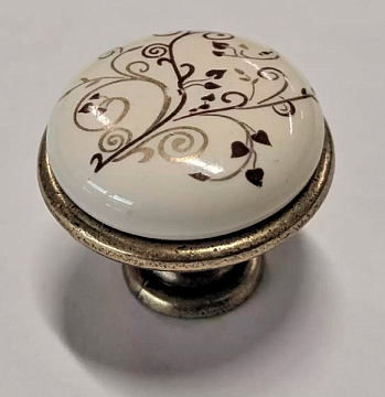 Ручка кнопка арт. 11-3430-000-10 (бронза и керамика)