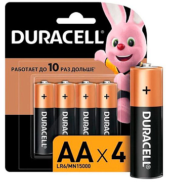 Батарейки DURACELL АА 4шт LR6-4BL BASIC CN
