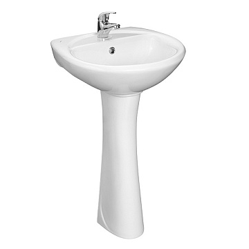 Раковина с пьедесталом SANTERI СОНАТА с отверстием (1.3111.2.S00.11B.0   1.3601.2.S00.00B.0)