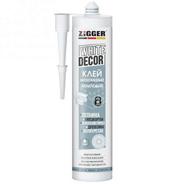Клей ZIGGER WHITE DEKOR акриловый для декора, белый 400г (12шт)