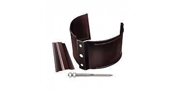 Хомут трубы металлический на кирпич коричневый GL