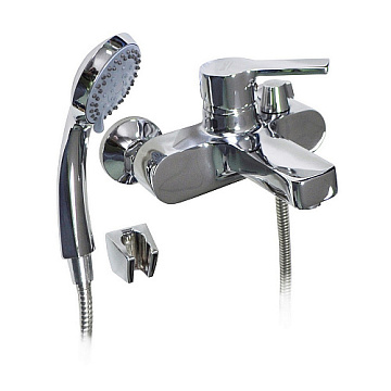 Смеситель BIANCO для ванны короткий излив поворотный дивектор на корпусе (385009)