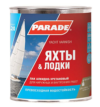 Лак Parade L20 яхтный Глянцевый 0,75л алкид-уретановый