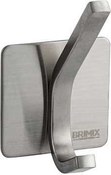 Крючок самоклейка без сверления двойной BRIMIX НЕРЖ.СТАЛЬ (536)