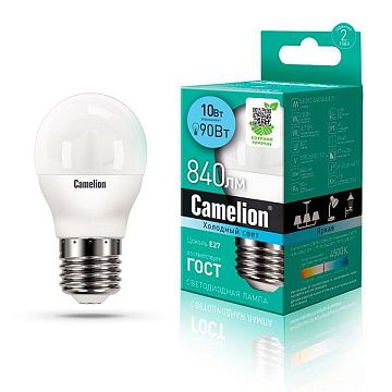 Лампа с/д CAMELION LED10-G45/845/E27 220V 10W