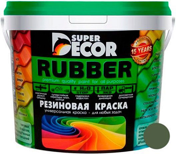 Краска резиновая SUPER DECOR №1 ондулин зеленый 1 кг