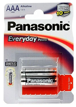 Элемент питания PANASONIC Everyday LR-03 2шт AAA