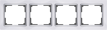 Рамка WERKEL на 4 поста (белый) WL03-Frame-04-white хром вставка