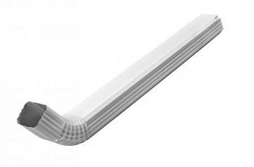 Труба водосточная 76*102*1000 с коленом (ПЭ-01-9003-0,5) Белая