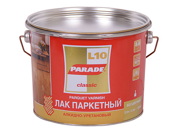 Лак Parade L10 паркетный Глянцевый 2,5л алкид-уретановый