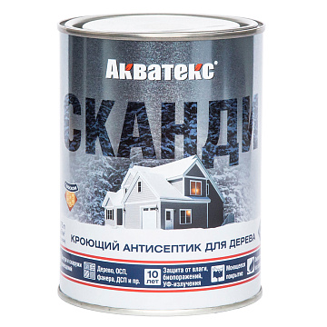 Защита декор для дерева Акватекс Сканди  0,75л,  ЛАКРИЦА  (65103) (6шт)