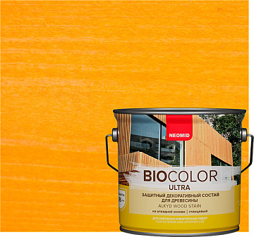 NEOMID BiO COLOR Ultra защитный декоративный состав для древесины (Сосна, 0,9 л)