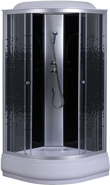 Душевая кабина LORANTO CS-6690-25K 90*90*215 стекло УЗОР МОЗАЙКА, средний поддон 25 см