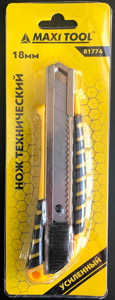 Нож технический 18мм MaxiTool 89357