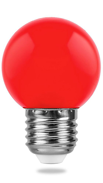 Лампа с/д FERON E27 LB-37 5LED/1W 230V красный шарик