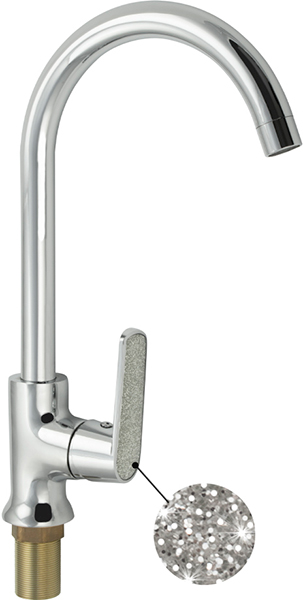 юСмеситель GFmark для кухни боковой излив с хрустальными КРИСТАЛЛАМИ на ручке (4854)