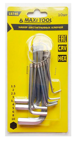 Набор имбусовых ключей HEX MaxiTool 18746