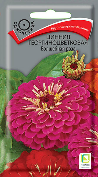 Семена Цинния Волшебная роза Поиск, 0,4 г