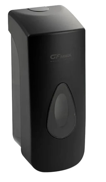 Дозатор для жидкого мыла 350мл универсальный, пластиковый, с глазком-капля, ЧЁРНЫЙ GFmark (6361)