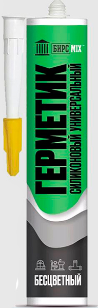 Герметик силиконовый универсальный бесцветный БИРСMIX 280 мл (уп. 12шт)