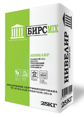 Наливной пол НИВЕЛИР 25кг БИРСMIX фасовка снята с производства