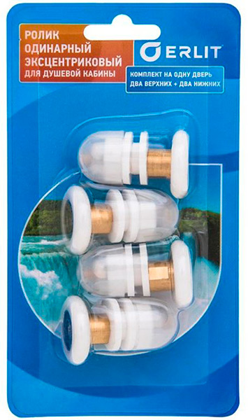 юРолик двери д/к ERLIT 25 мм одинарный эксцентрик пластик (2112201303)