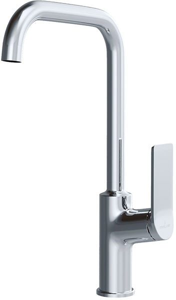 Смеситель ЛАТУНЬ для кухни 35k MIXLINE ML24-032 "Unito" высокий излив боковая ручка