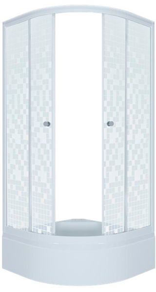 Душевое ограждение с поддоном TRITON СТАНДАРТ В (90*90) поддон СРЕДНИЙ, стекло МОЗАЙКА