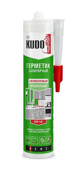 Герметик силикон. санитарный ПРОЗРАЧНЫЙ 280 мл KUDO KSK-120  (12шт)