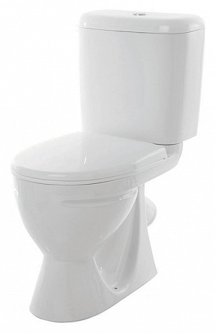 Унитаз (компакт) SANITA СТАНДАРТ ЭКОНОМ кос.вып, сиденье ПОЛИПРОПИЛЕН (WC.CC/Standart/1-P/WHT.G/S1)