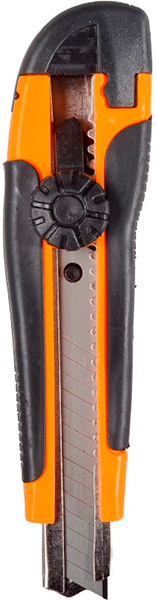 Нож технический 18мм, 2к корпус, винт фиксатор, Вихрь 73/10/10/3