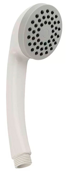 Лейка душевая WHITE пластик, белая с серыми форсунками (00222)