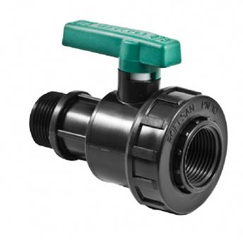 Кран шаровый ПНД 1Н*3/4В POELSAN