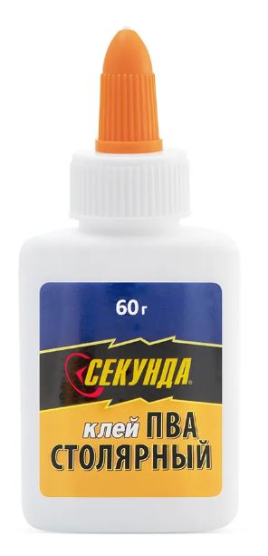Клей СЕКУНДА столярный 60гр (12шт), на инд. блистере 403-073