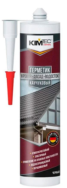 Герметик Kimtec  каучуковый черный  310 мл 12шт 02-05-84 кровельный/РАСПРОДАЖА