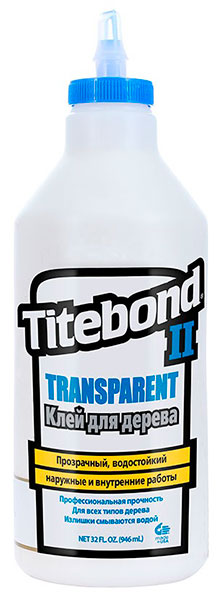 Клей водостойкий Titebond для дерева прозрачный 0,946л