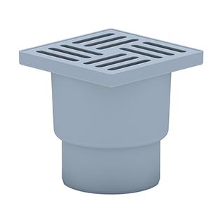 Трап вертикальный 110(150x150) н/рег решетка пластик (TA1210)
