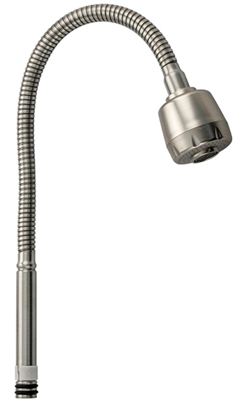 Излив смесителя на кухню, САНАКС ГИБКИЙ с большим двухрежимным аэратором НЕРЖАВЕЮЩАЯ СТАЛЬ (10715)