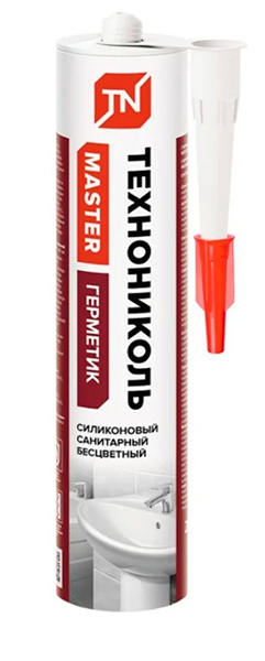 Герметик ТЕХНОНИКОЛЬ санитарный бесцветный, картридж,12*280 мл
