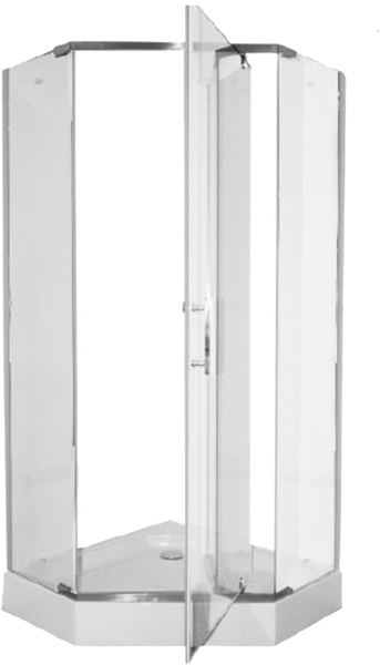 Душевое ограждение с поддоном PARLY ZPE911T 90*90*195 пентагональный