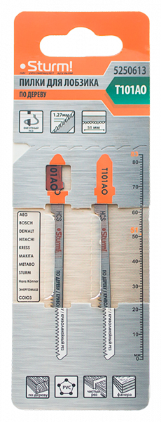Пилки для лобзика Т101АО Sturm! 5250613